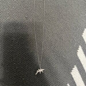 Silver Stegosaurus Necklace